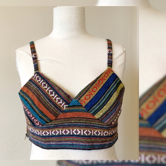 Boho Bralette Crop Top Adjustable Straps NWOT - Picture 2 of 4